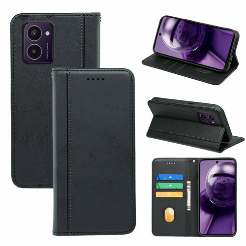 HX01 For HMD Pulse  /  Pulse+ Wallet Case Magnetic Closing PU Leather Phone Cover - Black - 1
