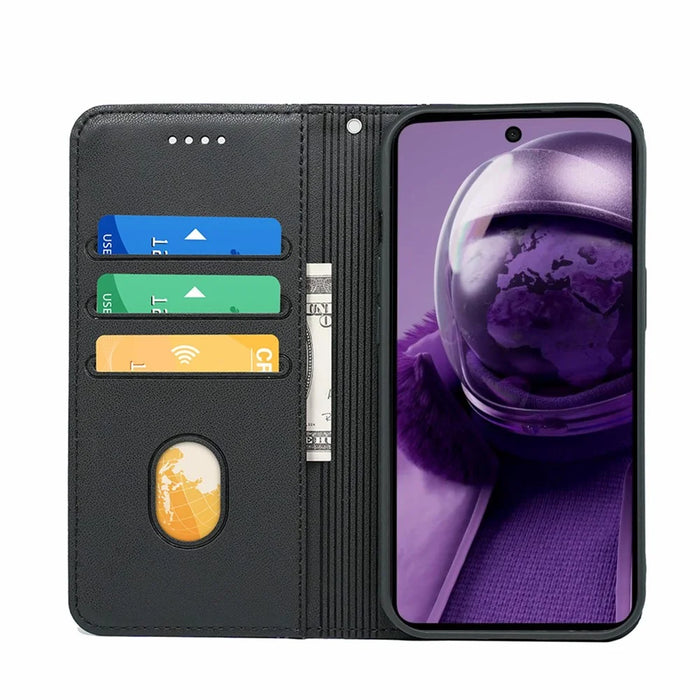 HX01 For HMD Pulse  /  Pulse+ Wallet Case Magnetic Closing PU Leather Phone Cover - Black - 2