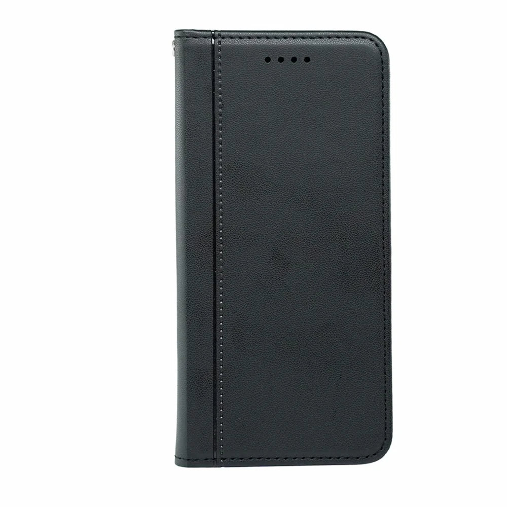 HX01 For OnePlus 13 Wallet Case Magnetic Closing PU Leather Phone Cover - Black - 5