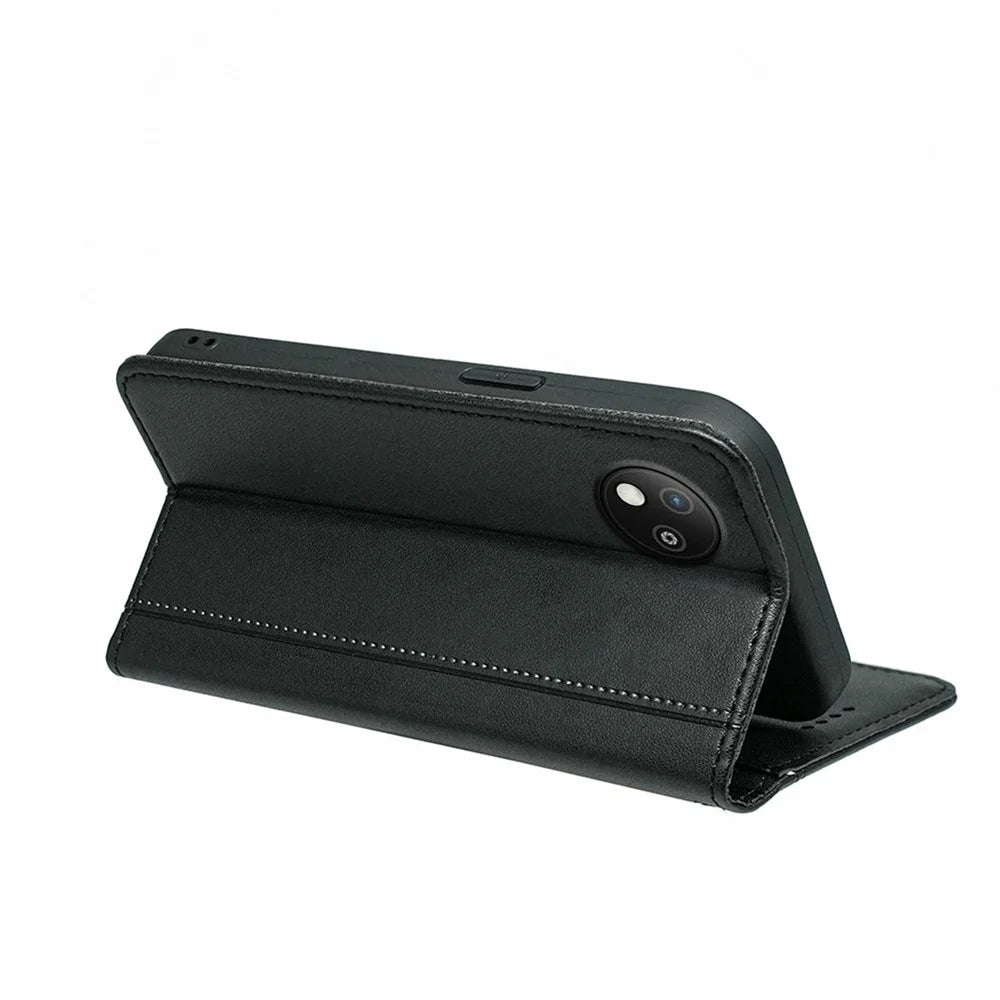 HX01 For ZTE Blade A35 Lite Wallet Case Magnetic Closing PU Leather Phone Cover - Black - 4