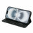 HX01 For iPhone 16 Wallet Case Magnetic Closing PU Leather Phone Cover - Black - 3
