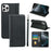 HX01 For iPhone 16 Pro Wallet Case Magnetic Closing PU Leather Phone Cover - Black - 1