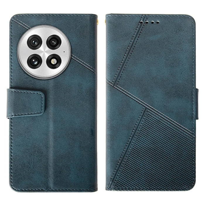 IDEWEI For OnePlus 13 Case Leather Wallet Phone Cover Stand Calf Texture - Blue - 1