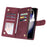 For Samsung Galaxy S25 / S24 Case Zipper Wallet Multiple Card Slots Leather Phone Cover - Wine Red - 4