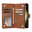 For Samsung Galaxy S25+ / S24+ Case Zipper Wallet Multiple Card Slots Leather Phone Cover - Brown - 2