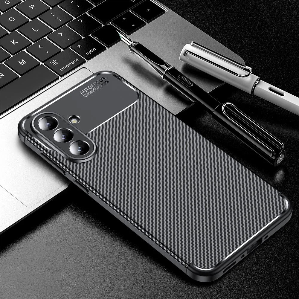 For Samsung Galaxy A36 5G Case Carbon Fiber Texture TPU Phone Cover Heat Dissipation - 2