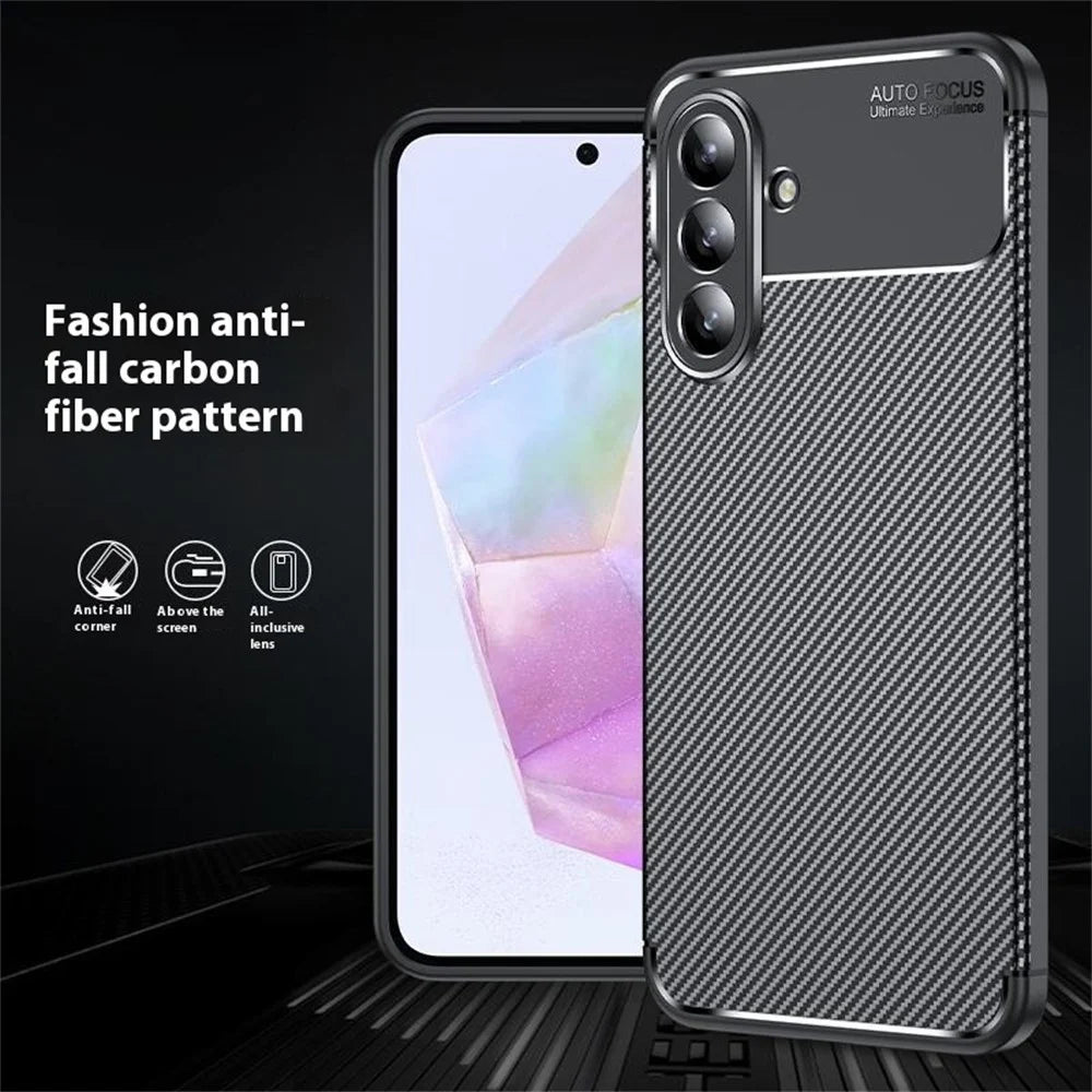For Samsung Galaxy A36 5G Case Carbon Fiber Texture TPU Phone Cover Heat Dissipation - 3