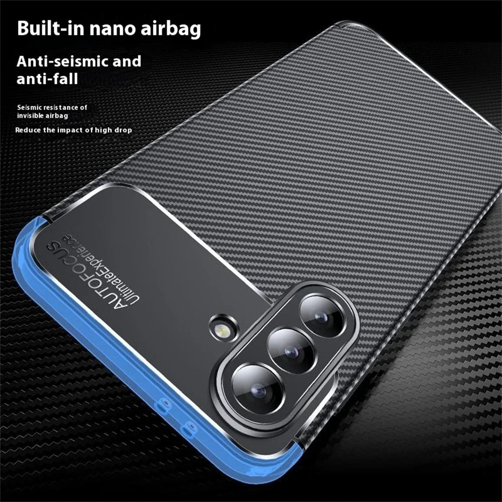 For Samsung Galaxy A36 5G Case Carbon Fiber Texture TPU Phone Cover Heat Dissipation - 4