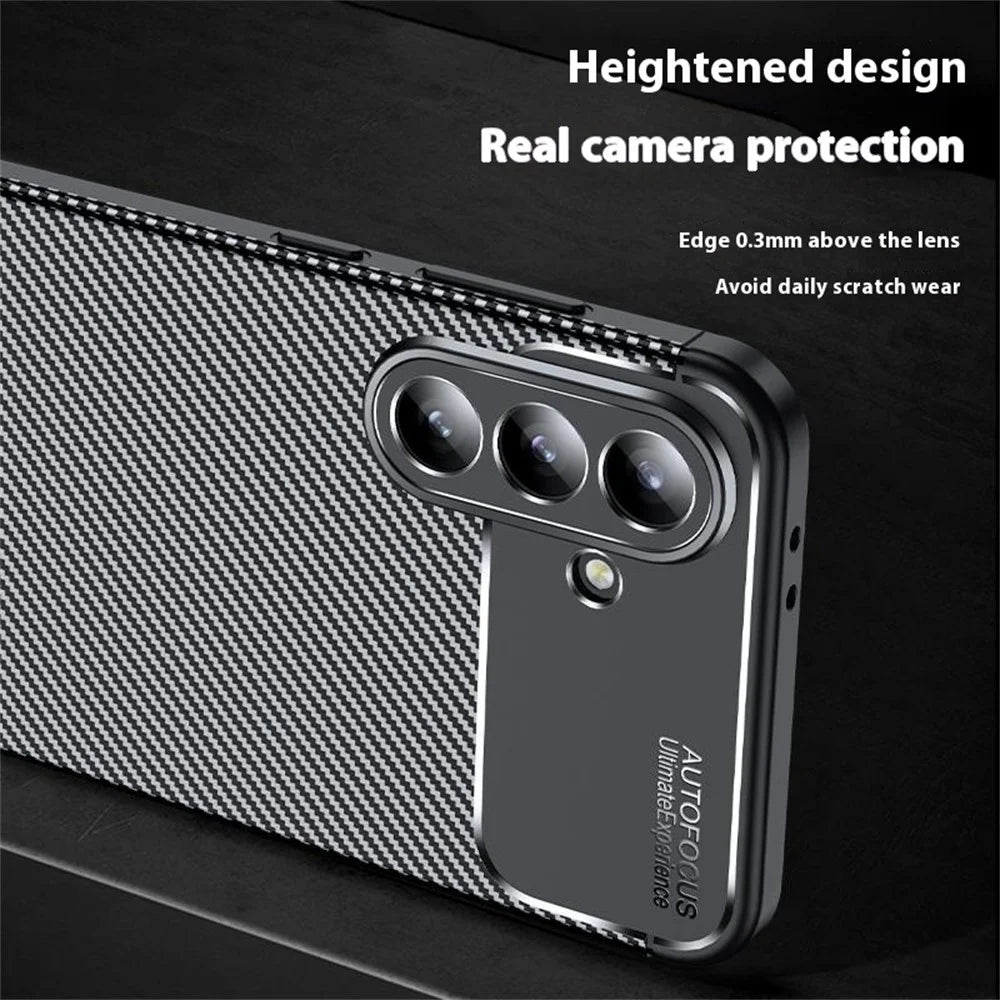 For Samsung Galaxy A36 5G Case Carbon Fiber Texture TPU Phone Cover Heat Dissipation - 6
