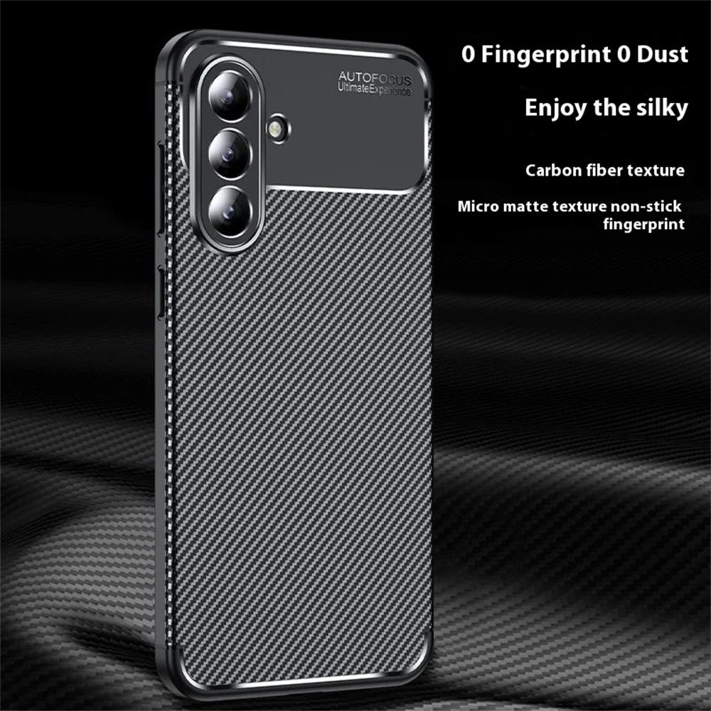 For Samsung Galaxy A36 5G Case Carbon Fiber Texture TPU Phone Cover Heat Dissipation - 7