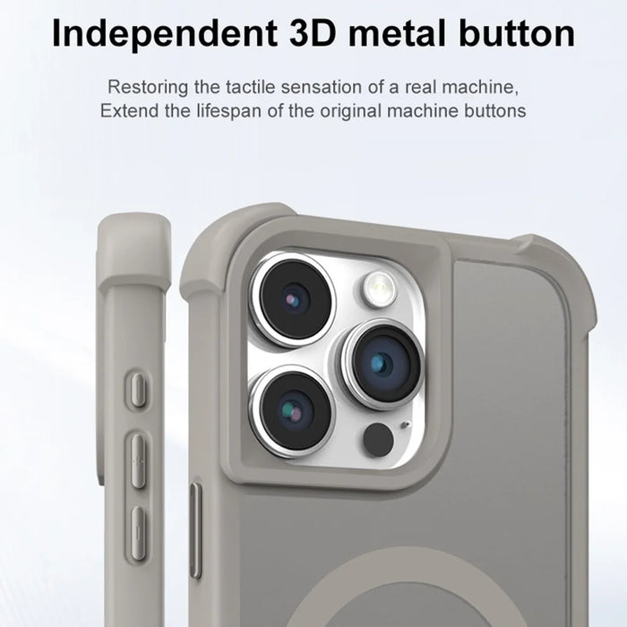 For iPhone 14 Pro Max Case Compatble with MagSafe Skin-Touch TPU+PC Phone Cover - Grey - 5