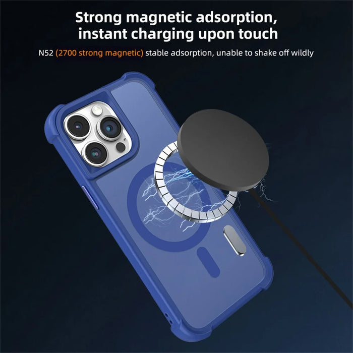 For iPhone 14 Pro Max Case Compatble with MagSafe Skin-Touch TPU+PC Phone Cover - Grey - 7