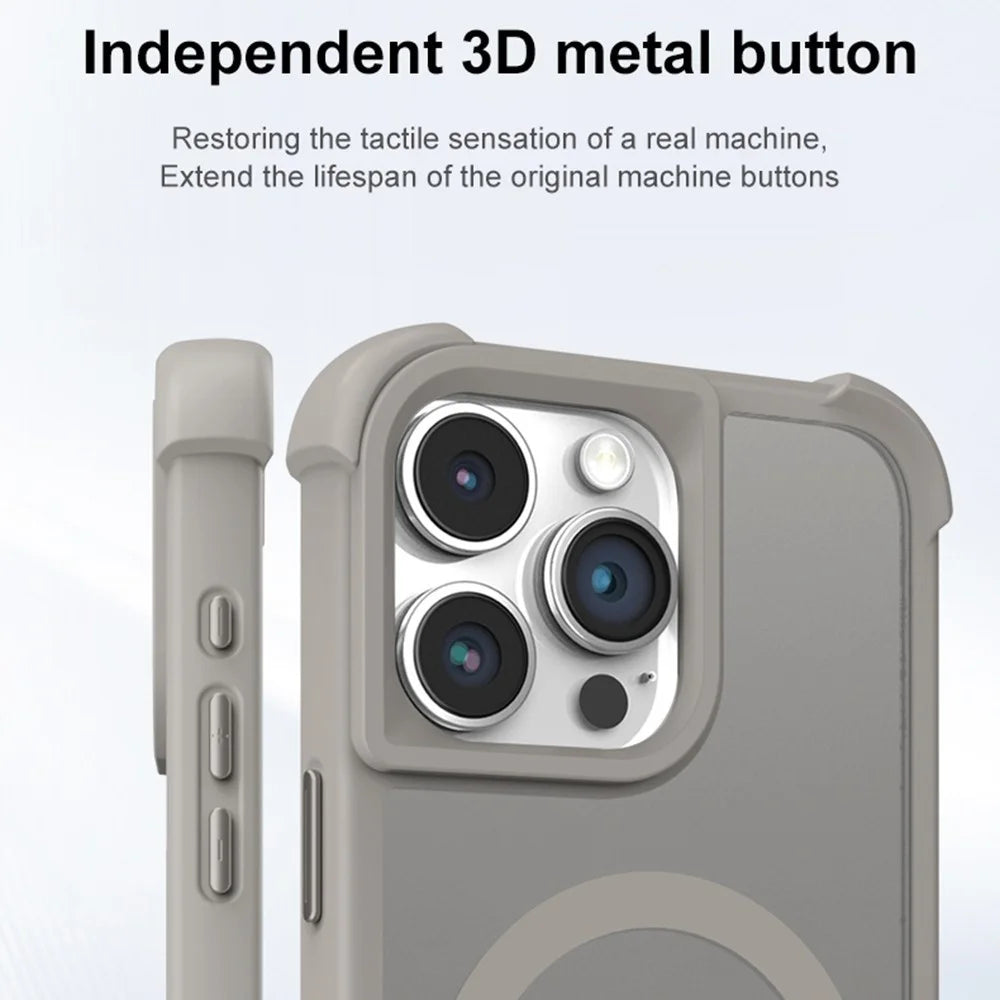 For iPhone 14 Pro Case Compatble with MagSafe Skin-Touch TPU+PC Phone Cover - Grey - 5