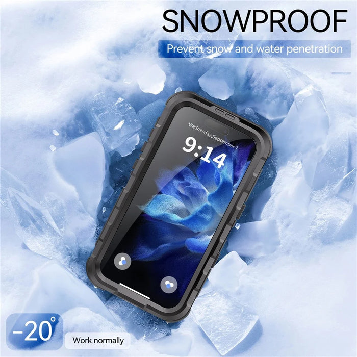 SHELLBOX M Series For iPhone 16 IP68 Waterproof Case Metal Diving Phone Cover Compatible with MagSafe - Black - 7