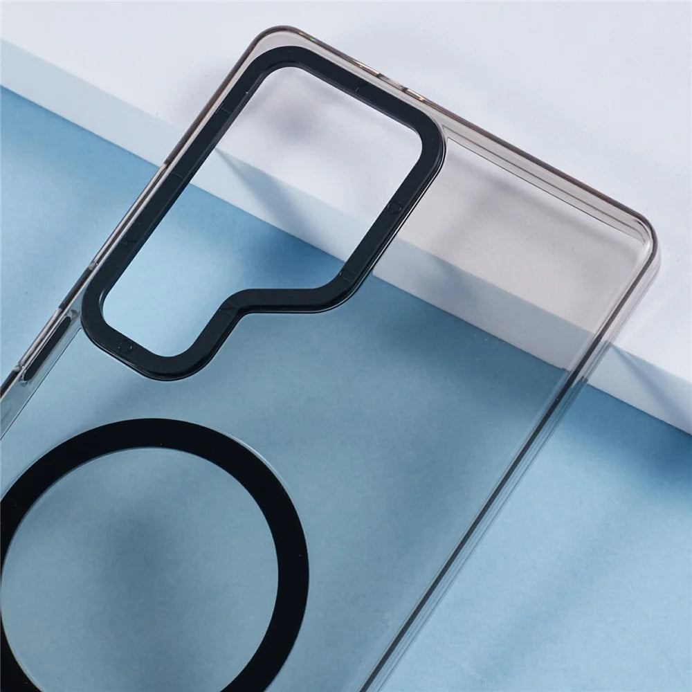 YOUNGKIT For Samsung Galaxy S25 Ultra Magnetic Case Clear PC Phone Cover - Transparent Black - 6