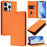 For iPhone 15 Pro Wallet Case RFID Blocking Litchi Texture Leather Mobile Cover - Orange - 1