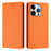 For iPhone 15 Pro Wallet Case RFID Blocking Litchi Texture Leather Mobile Cover - Orange - 3
