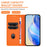 For iPhone 15 Pro Wallet Case RFID Blocking Litchi Texture Leather Mobile Cover - Orange - 5