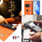 For iPhone 15 Pro Wallet Case RFID Blocking Litchi Texture Leather Mobile Cover - Orange - 7