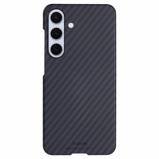 X-LEVEL For Samsung Galaxy S25 Case Camera Protection Hard PC Phone Cover Carbon Fiber Texture - 1