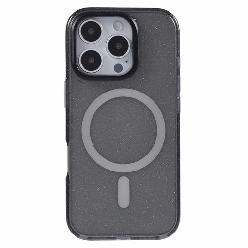 KIGC For iPhone 16 Pro Case Compatible with MagSafe Epoxy Design Kickstand TPU+PC Phone Back Cover - Black - 1