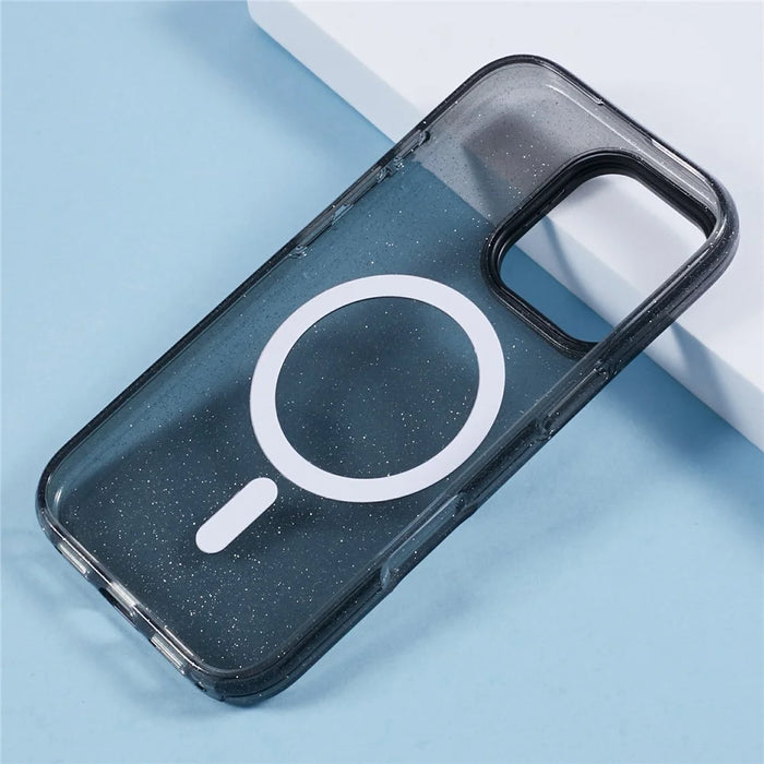KIGC For iPhone 16 Pro Case Compatible with MagSafe Epoxy Design Kickstand TPU+PC Phone Back Cover - Black - 7