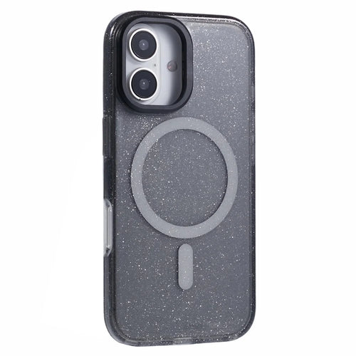 KIGC For iPhone 16 Case Compatible with MagSafe Epoxy Design Kickstand TPU+PC Phone Back Cover - Black - 1