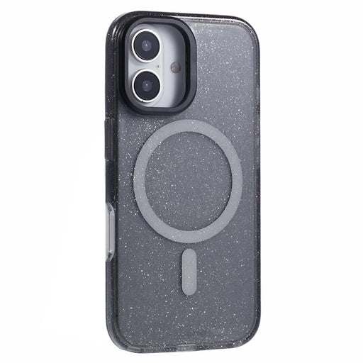KIGC For iPhone 16 Case Compatible with MagSafe Epoxy Design Kickstand TPU+PC Phone Back Cover - Black - 1