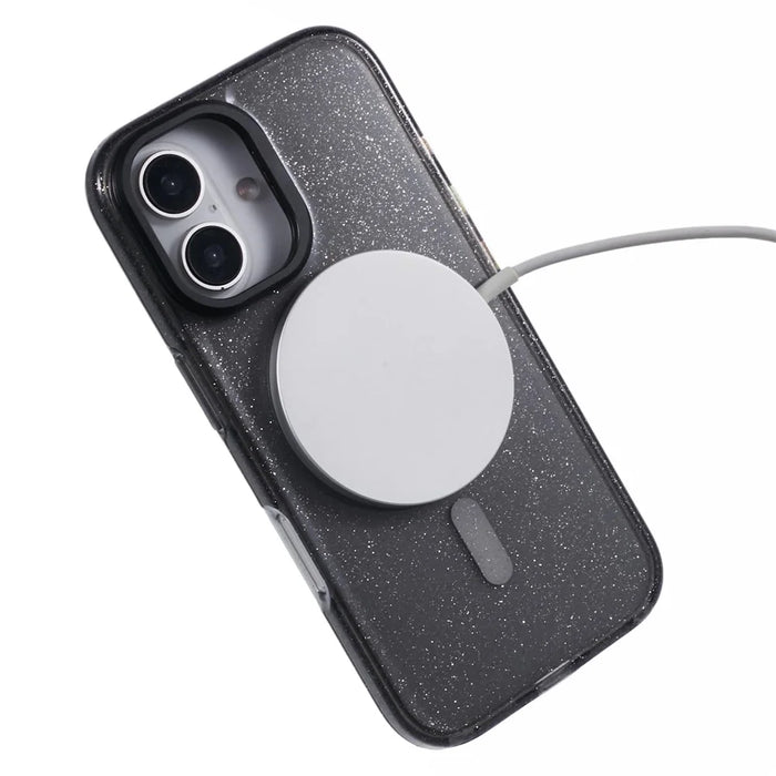 KIGC For iPhone 16 Case Compatible with MagSafe Epoxy Design Kickstand TPU+PC Phone Back Cover - Black - 4