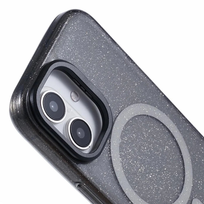 KIGC For iPhone 16 Case Compatible with MagSafe Epoxy Design Kickstand TPU+PC Phone Back Cover - Black - 6