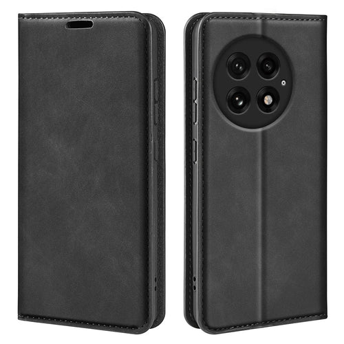 For OnePlus 13 Case Skin-Touch Leather Wallet Phone Cover - Black - 1