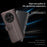 For OnePlus 13 Case Genuine Split Leather Phone Cover with Wallet Stand - Black - 4