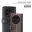 For OnePlus 13 Case Genuine Split Leather Phone Cover with Wallet Stand - Black - 5