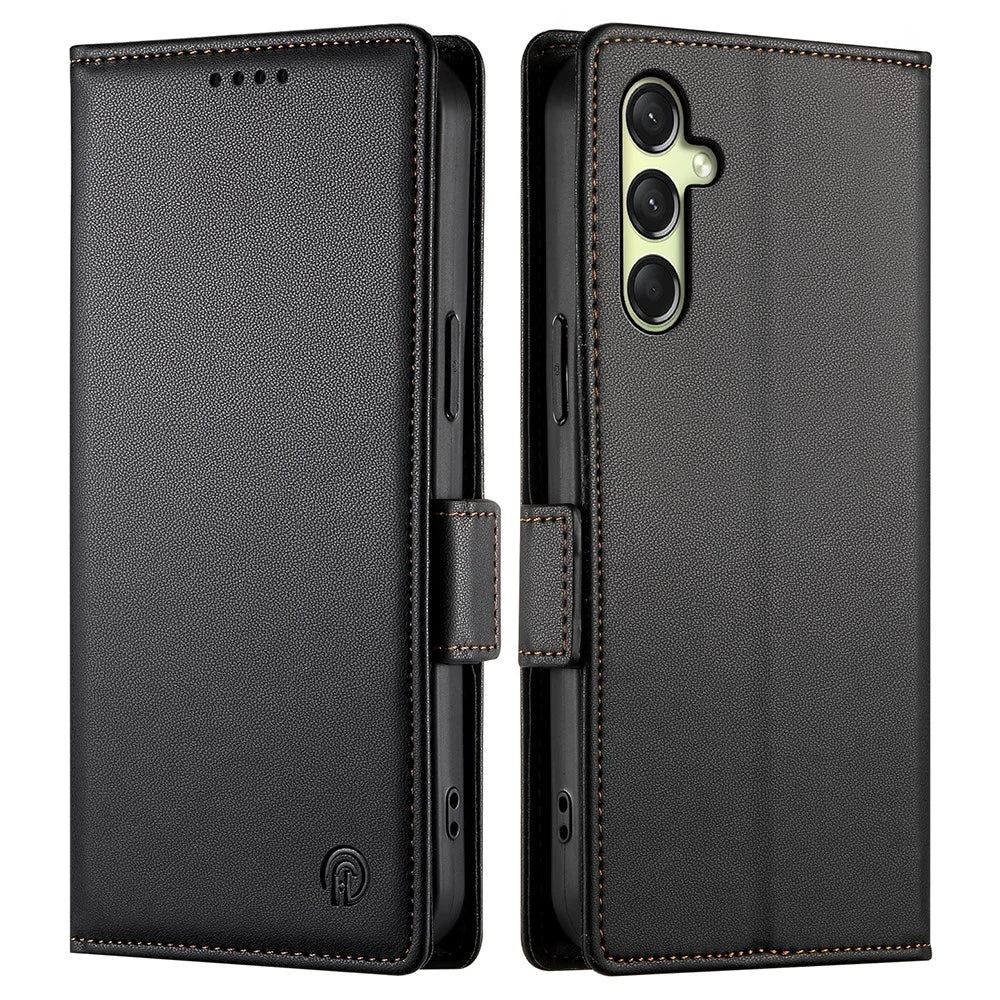 DF-010 For Samsung Galaxy A26 5G Stand Case PU Leather Wallet Phone Cover - Black - 1