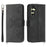 For Samsung Galaxy A26 5G Case Flower Pattern PU Leather Wallet Phone Cover with Strap - Black - 1