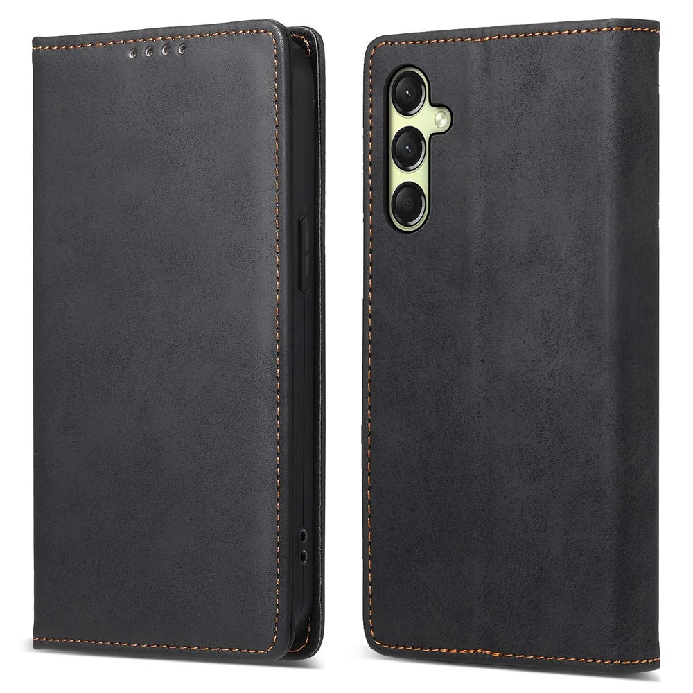 DF-05 For Samsung Galaxy A26 5G Wallet Case RFID Blocking PU Leather Phone Cover - Black - 1