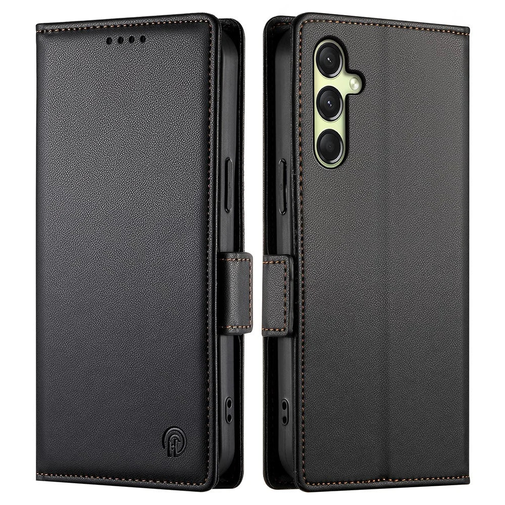 DF-010 For Samsung Galaxy A36 5G Stand Case PU Leather Wallet Phone Cover - Black - 1