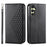 For Samsung Galaxy A36 5G Case Calf Texture PU Leather Phone Cover with Wallet - Black - 1