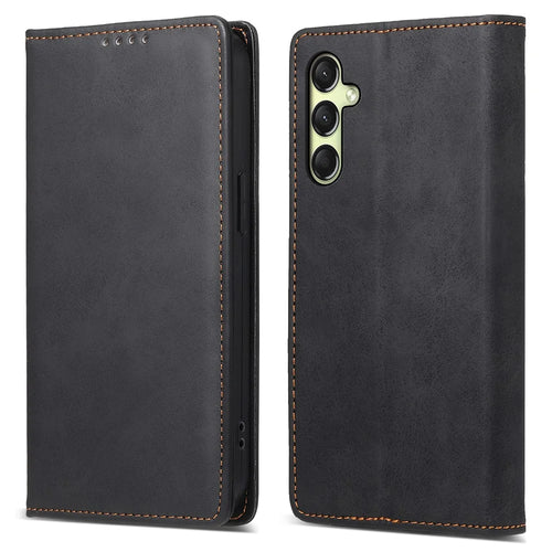DF-05 For Samsung Galaxy A36 5G Wallet Case RFID Blocking PU Leather Phone Cover - Black - 1