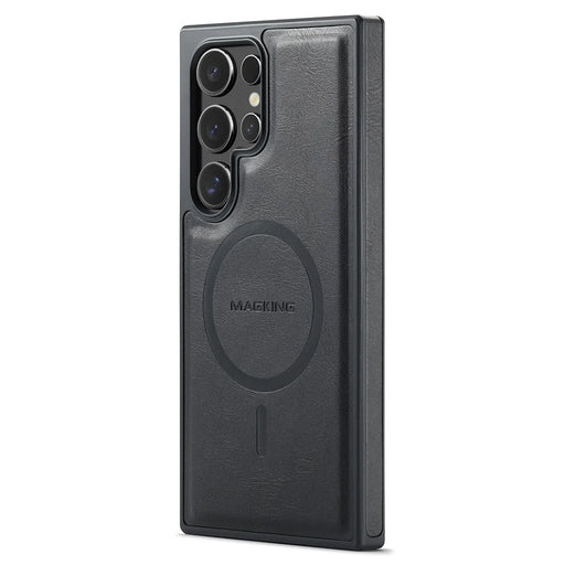 MAGKING K1 Series For Samsung Galaxy S23 Ultra Magnetic Case PC+TPU+PU Leather Phone Cover - Black - 2