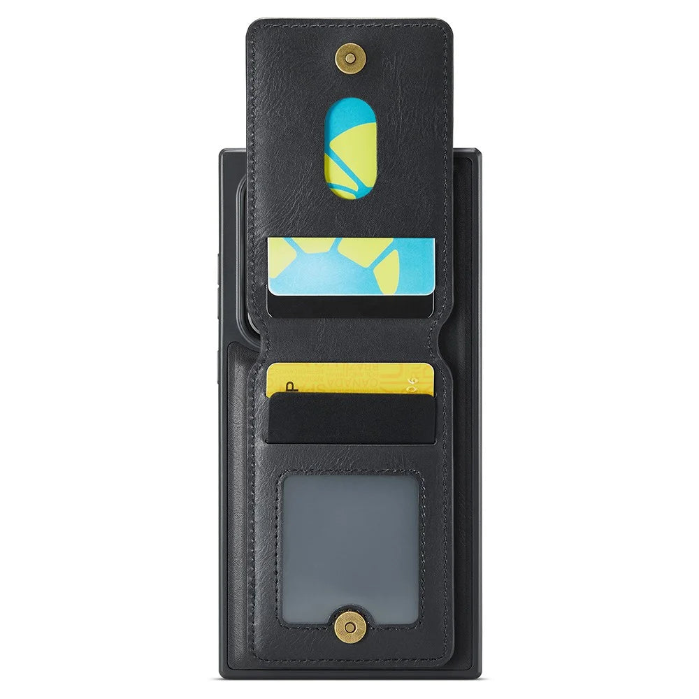 MAGKING K1 Series For Samsung Galaxy S23 Ultra Magnetic Case PC+TPU+PU Phone Cover with Card Holder - Black - 5