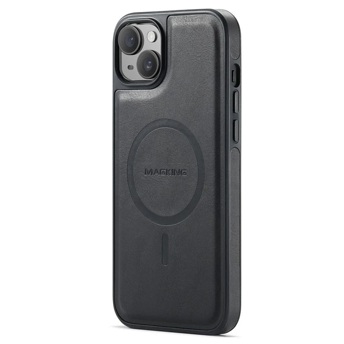 MAGKING K1 Series For iPhone 13 Magnetic Case PC+TPU+PU Leather Phone Cover - Black - 2