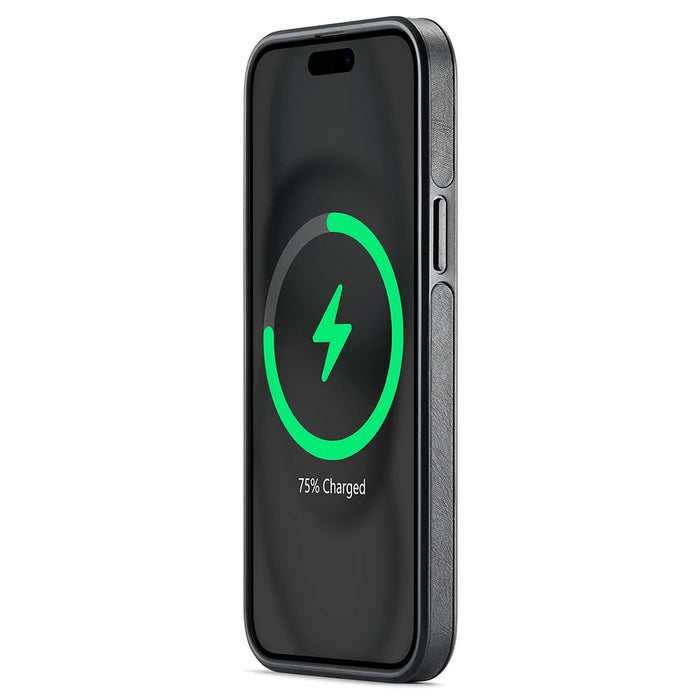 MAGKING K1 Series For iPhone 13 Magnetic Case PC+TPU+PU Leather Phone Cover - Black - 3
