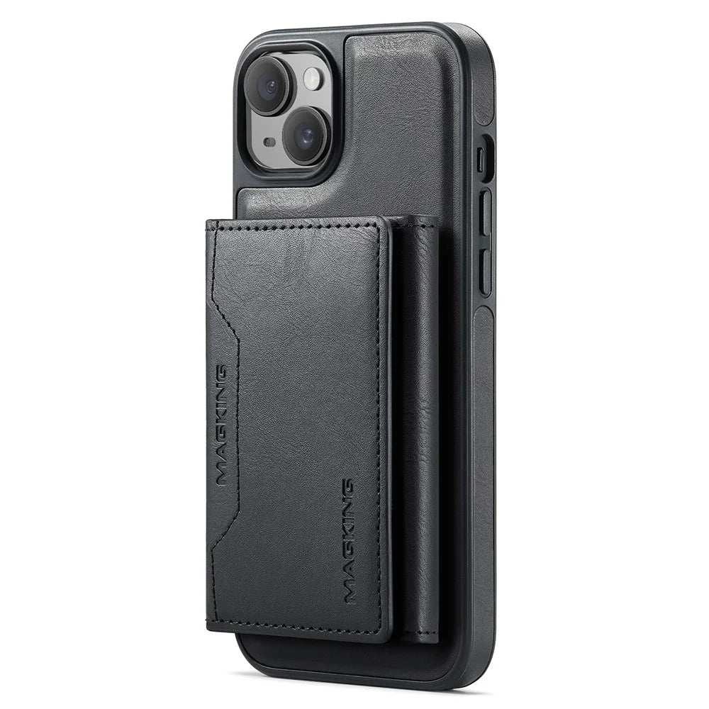 MAGKING K2 Series For iPhone 13 Case Compatible with MagSafe PC+TPU+PU Phone Cover - Black - 2