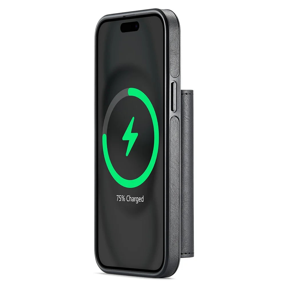 MAGKING K2 Series For iPhone 14 Case Compatible with MagSafe PC+TPU+PU Phone Cover - Black - 3