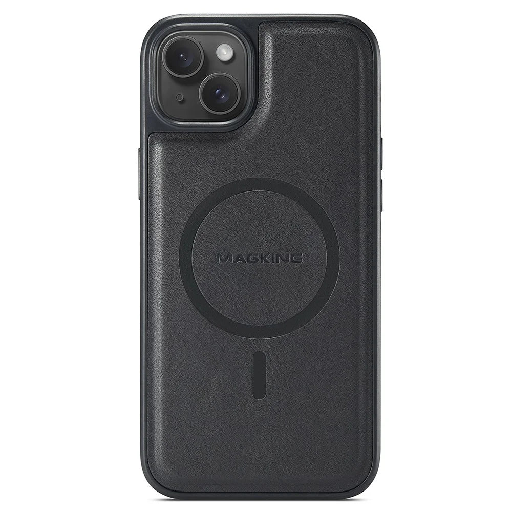 MAGKING K2 Series For iPhone 14 Case Compatible with MagSafe PC+TPU+PU Phone Cover - Black - 4