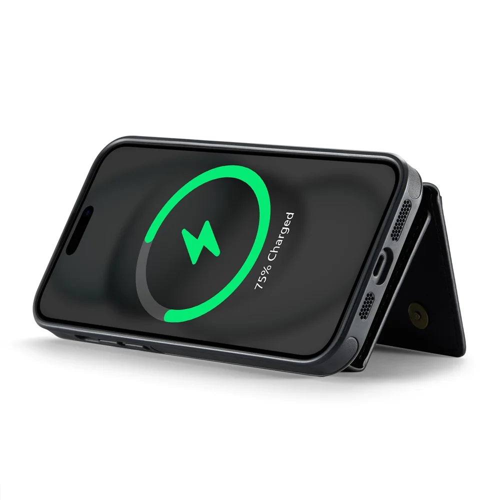 MAGKING K2 Series For iPhone 14 Case Compatible with MagSafe PC+TPU+PU Phone Cover - Black - 7