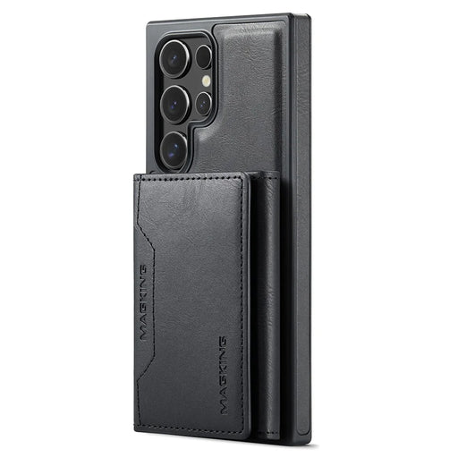 MAGKING K2 Series For Samsung Galaxy S23 Ultra Magnetic Case PC+TPU+PU Phone Cover - Black - 2