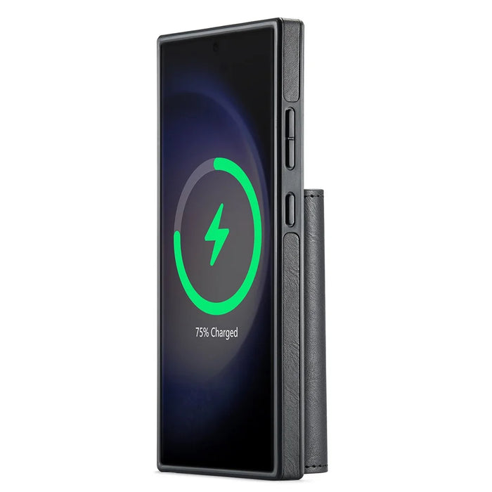 MAGKING K2 Series For Samsung Galaxy S23 Ultra Magnetic Case PC+TPU+PU Phone Cover - Black - 3