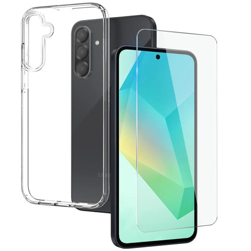 NORTHJO For Samsung Galaxy A36 5G Clear Case Soft TPU Phone Cover with Tempered Glass Screen Protector - 1